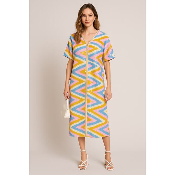 MSRP $225 ✨ Buddy Love Caftan Size S-L Flexible Fit | Covered Buttons ✨QUICKSHIP - Picture 1 of 7